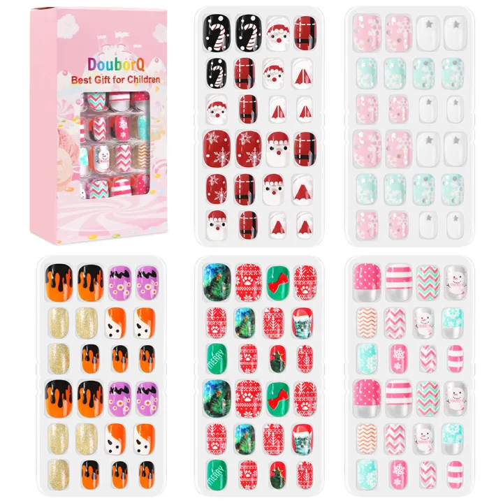 120Pcs%20Candy%20Child%20Nail%20Tips%20Kids%20False%20Nail%20Girls%20Cartoon%20Press%20on%20Nails%20Colorful%20Festival%20Full%20Cover%20Nails%20Cute%20Manicure%20Tools%20-%20Image%207