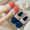 Tiktok cotton of the same style women in autumn and winter, indoor home warmth, moon shoes, net red lovers, plush slippers for men. 