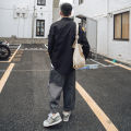 Cargo shirt, men's long sleeve, Korean version, loose bf trend jacket, Hong Kong style, Japanese casual and versatile, handsome shirt, autumn clothes.