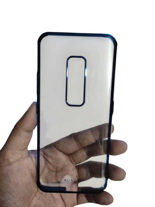 Vivo V17 Pro Case Luxury laser Plating Transparent hard PC Clear Case Cover Blue