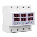 Din Rail 3 Phase Voltage Relay 380V Voltmeter Ammeter over and Under Voltage Monitor Relays Protector Adjust Current 63A.