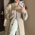 Early Spring Trench Coat for Women2022New Spring and Autumn Khaki Small Korean Style Autumn Mid-Length Black. 
