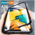 For Samsung A30 Case Magnetic Adsorption Flip Case for Samsung Galaxy A 30 Magnet Metal Bumper Back Cover Tempered Glass a305f - মোবাইল ফোন - Phone (Back Case Cover For Smartphone). 