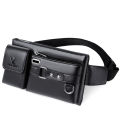 New Style Men's Waist Bag PU Leather Bag Crossbody Chest Bag for Men. 