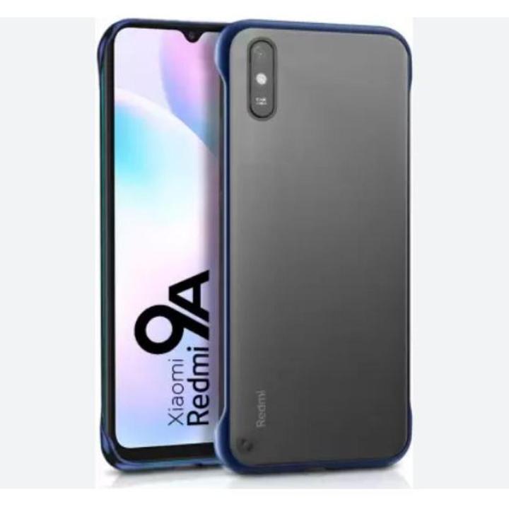 For Redmi 9a frameless Clear Cover Case-black and blue
