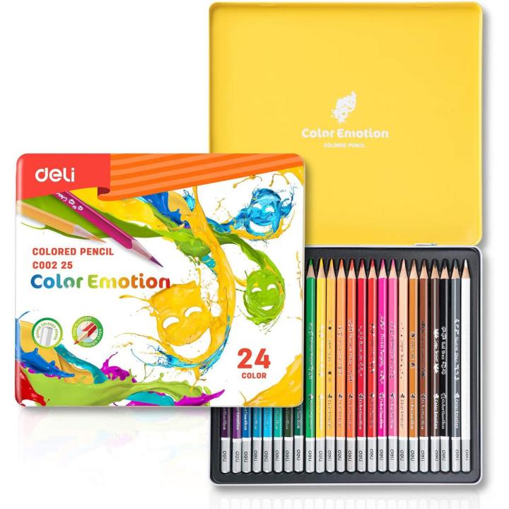 Deli EC00225 Colored Pencils Artist Pencils for Artists in Tin Box