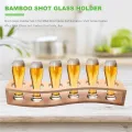 Shot Glass Holder Set-1Oz/30Ml Shot Glass Set Bamboo Shot Glass Holder, 6Pcs Shot Glass Set, Perfect for Party, Bar. 