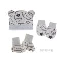 5pcs Baby Cartoon Anti-scratch Gloves Hat Foot Cover Set Handguard Cotton Mittens Beanie Socks Kit for Infant Newborn Headwear. 