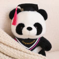 【Trick or Treat Alliance Mall】25cm Kawaii Doctor Panda Plush Toys Kawaii Panda Bears with Doctorial Hat Plushie Doll Animal Kids Graduation.