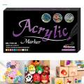 Acrylic Paint Markers Set Brush Tip Art Supplies, Acrylic Pens Waterproof Acrylic Paint Pens for Painting, Stone, Kids,Coloring, Brush Lettering. 