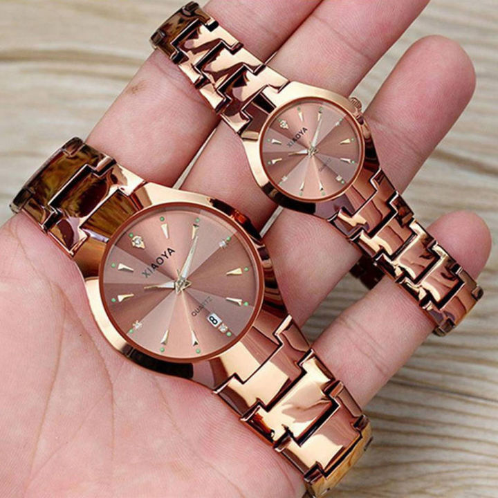 XIAOYA Couple Watches Men Women Simple Fashion Luminous Calendar Watch Life Waterproof Lovers Quartz Wristwatches Clock