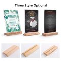 Creative Acrylic Table Top Sign Holder Double Sided with Wood Base Menu Display Stand A4/A5/A6 Picture Card Frame Wedding. 