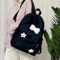 orean ersion of Insta dating soft girl schoolbag, campus bapa, Japanese arajuku ch antique style solid color bapa. 