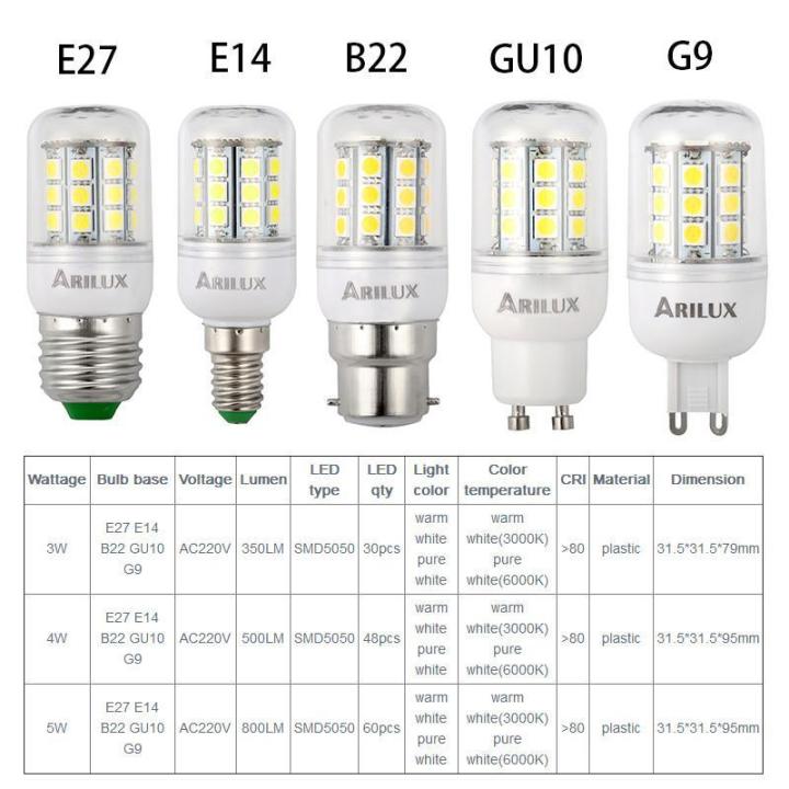 B22%205050%20SMD%20LED%20Corn%20Bulbs%20Light%20White%20Lamp%204W%20AC%20220V%20Warm%20White%20-%20Image%204