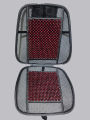 Car Wooden Bead Seat Cushion with cotton Border - Black (2Pcs).