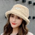 2021 New Hats for Women Autumn Winter Bucket Hats Lamb Plush Soft Warm Fisherman Hat Panama Casual Caps Lady Flat Top Cap.