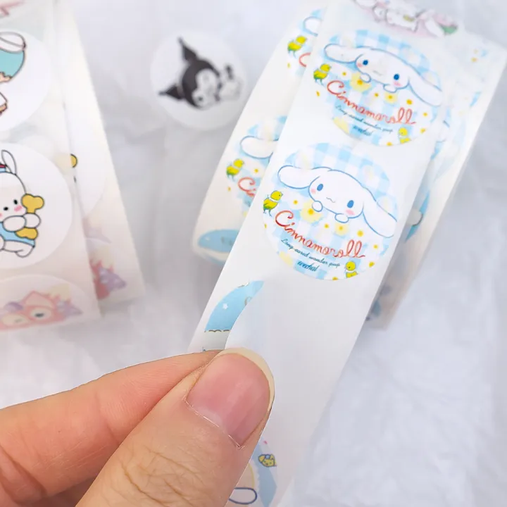 500PCS%20Sanrio%20Sweating%20Sticker%20Round%20Seal%20Sticker%20Self-adhesive%20Label%20Children's%20Cartoon%20Roll%20Roll%20Sticker%20-%20Image%204