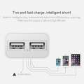JOYROOM L-L221 5V 2A Portable Dual USB Ports Smart Charge Travel Charger with 1m Micro USB Charging Cable White Color. 