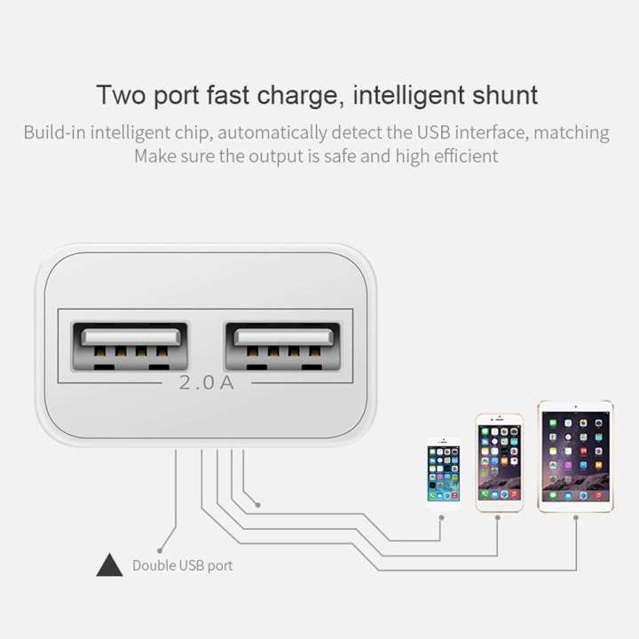 JOYROOM%20L-L221%205V%202A%20Portable%20Dual%20USB%20Ports%20Smart%20Charge%20Travel%20Charger%20with%201m%20Micro%20USB%20Charging%20Cable%20White%20Color%20-%20Image%205