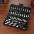 46 PCS Socket Ratchet Car Repair Tool Wrench Set Socket Ratchet Carbon Steel Ratchet Pawl Socket Spanner Screwdriver Bike Repair Tool Kit. 