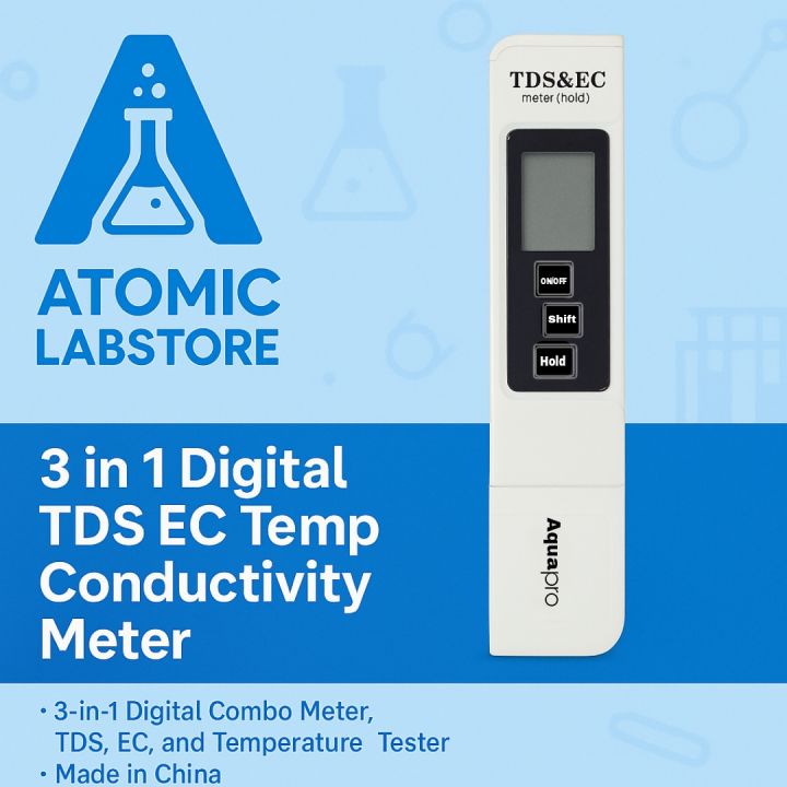 TDS EC Meter Temperature Tester pen 3 In1 Function Conductivity Water Quality Measurement Tool TDS&EC Tester 0-5000ppm