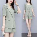 Three-Piece Suit for Fat Girls Coat Shorts Fashion Suit Simple Style Loose New Summer Large Size Women's Clothing.