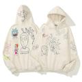Graffiti Fleece Stranger Things Couple Hoodies Retro Casual Harajuku Oversize Mens Sweatshirt Loose Streetwear Hooded Hoody. 