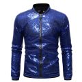 Shiny Sequins Sparkle Bomber Jacket Men 2023 Newest Gold Glitter Striped Zipper Mens Jackets And Coats Party Dance Show Clothes. 