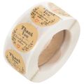 500 Thank You Scrapbooking Label Adhesive Sticker Kraft Round Labels 8x5x4cm.