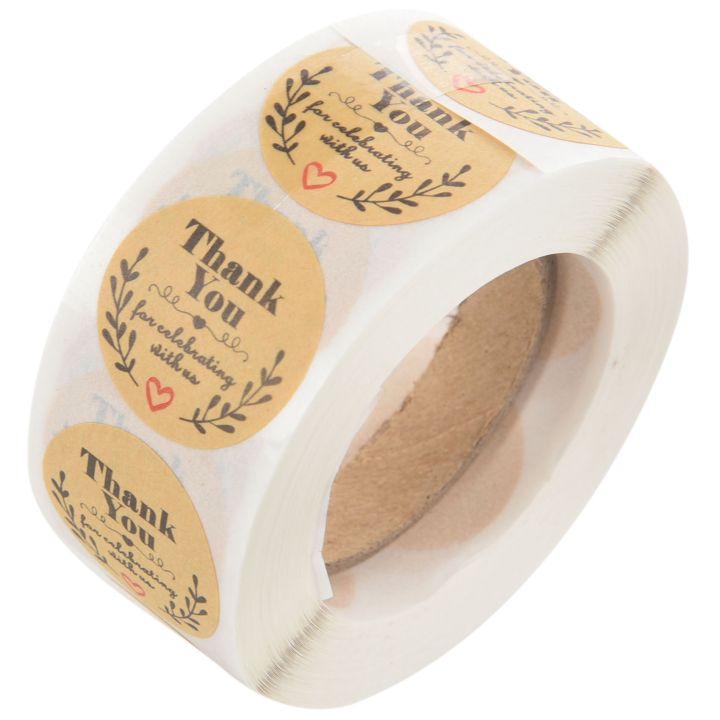 500 Thank You Scrapbooking Label Adhesive Sticker Kraft Round Labels 8x5x4cm