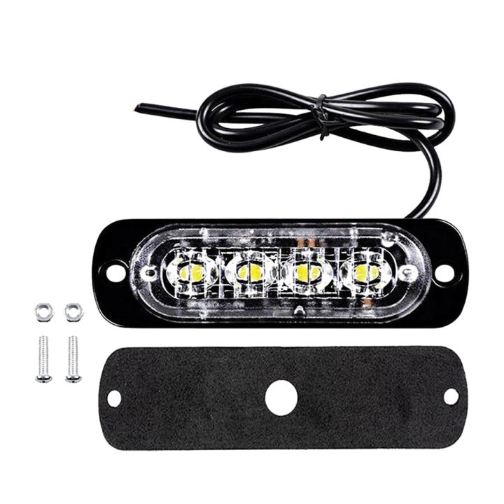 Side Led Light Yellow 12-24V 12W 4LED Yellow Side Lights Car Warning Fog Lights Fault ...