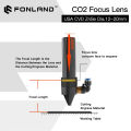 ZnSe Focus Lens USA CVD Lens Dia. 15/18/20 FL25. 4/38.1/50.8/63. 5/76.2/101.6/127/160mm for CO2 Laser Engraving Cutting Machine. 
