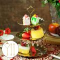 4 Set of 3 Tier Cake Plate Stand Handle Hardware, 2 Styles , Gold. 
