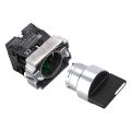 22mm Latching 2 NO 3-Position Rotary Selector Select Switch ZB2-BE101C Black.