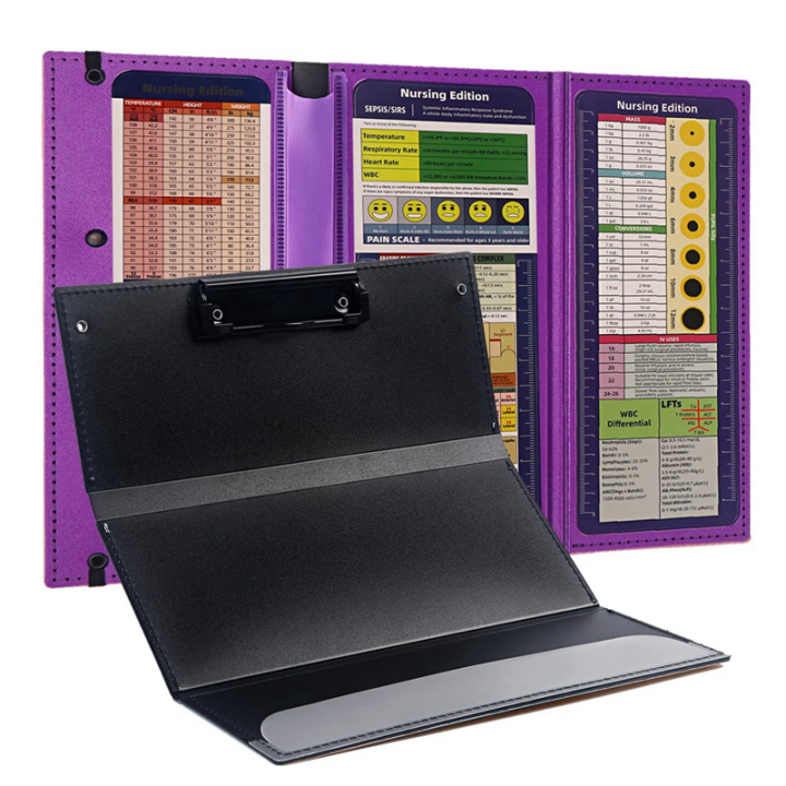Nursing%20Clipboard%20Foldable,%203%20Layers%20Nurse%20Clipboard%20with%20Nursing%20Edition%20Cheat%20Sheets%20Trifold%20Clipboard,%20Pink%20Durable%20Easy%20to%20Use%20-%20Image%202
