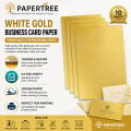 White Gold Business Card Printing Paper A4 300GSM 10 Sheets Premium Art Card for Printing & Craft.