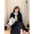 Vintage Cropped Tweed Jackets Women Elegant Black Thicken Coat Korean Single Breasted Blazer Casual Warm Short Outerwear Tops. 
