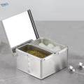 Seasoning Jar Pepper Sugar Storage Container Seasoning Box for Home Two Grids.