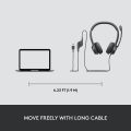 Logitech H390 Wired On Ear Headset for PC/Laptop, Stereo Headphones with Noise Cancelling Microphone, USB-A, In-Line Controls, Works with Chromebook. 