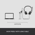 Logitech H390 Wired On Ear Headset for PC/Laptop, Stereo Headphones with Noise Cancelling Microphone, USB-A, In-Line Controls, Works with Chromebook. 