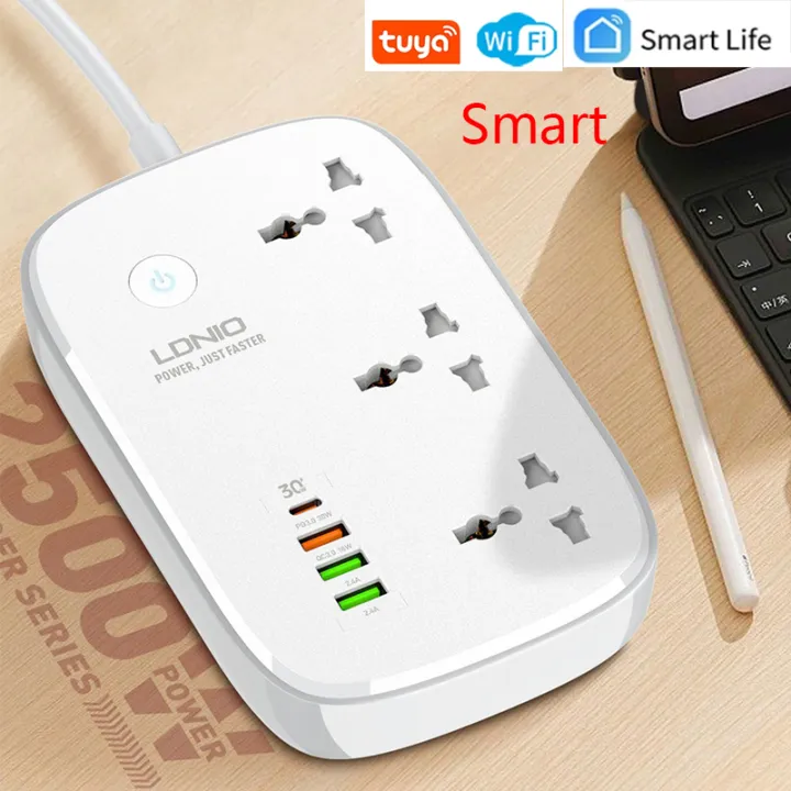 LDNIO%20SCW3451%20UK%20WiFi%20Smart%20Power%20Strip%203%20Universal%20Socket%203%20USB-A%20and%201%20USB-C%20Smart%20Life%20APP%20Remote%20Control%20-%20Image%205