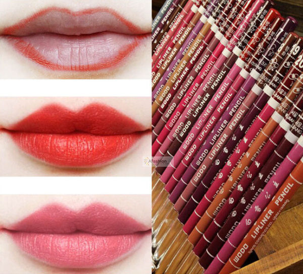 12pcs Makeup Waterproof Lip Liner Pencil wood lipliner pen for lips different color beauty women make up tools BruberryBeE