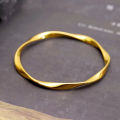Vietnamese Sand Gold Mobius Bracelet Love Endless Loop Bracelet Women's Closed Design Brass Gold Plated Bracelet.