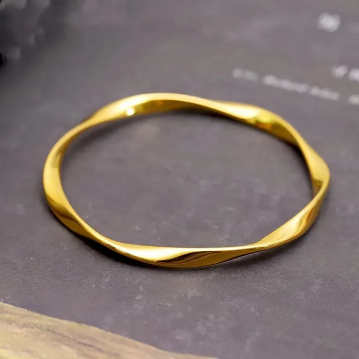 Vietnamese%20Sand%20Gold%20Mobius%20Bracelet%20Love%20Endless%20Loop%20Bracelet%20Women's%20Closed%20Design%20Brass%20Gold%20Plated%20Bracelet%20-%20Image%204