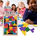 Colorful Wooden Tangram Brain Teaser Puzzle Toys Tetris Game Preschool Magination Intellectual Educational Kid Toy Brain Storm.