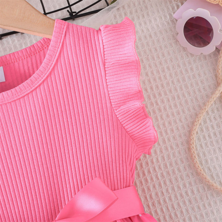 GC%20Kids%20Girls%20Cartoon%20Butterfly%20Pattern%20Dress%20Round%20Neck%20Cotton%20Ruffled%20Sleeve%20Dress%20Summer%20Basic%20Casual%20Outfits%20-%20Image%207