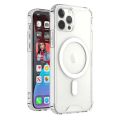 For iPhone 11 Pro Anti Yellow Magsafe Magnetic Wireless Charging Case Clear Transparent Shockproof Back Cover. 