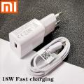 Xiaomi Fast Charger 18W QC3.0 EU 9V2A Power Adapter USB Type C cable For Redmi note 7 pro Mi 6 6X 8 A2 A1 Note 8 max3 mi 8 lite. 