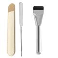 Stainless Steel Makeup Spatula Mixing Stick Foundation Brush Set Eyeshadow Cream Pigment Mixing Tool Face Contour Brush Tool.