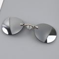 1pc Clip On Nose Glasses Round Rimless Matrix Morpheus Sunglasses Mini Frameless Vintage Men Eyeglasses UV400. 
